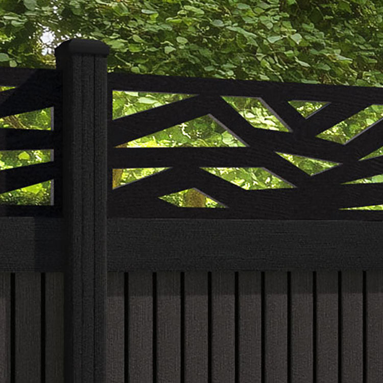 Virtis Zenith Fence Panel - Dark Oak - with our composite posts