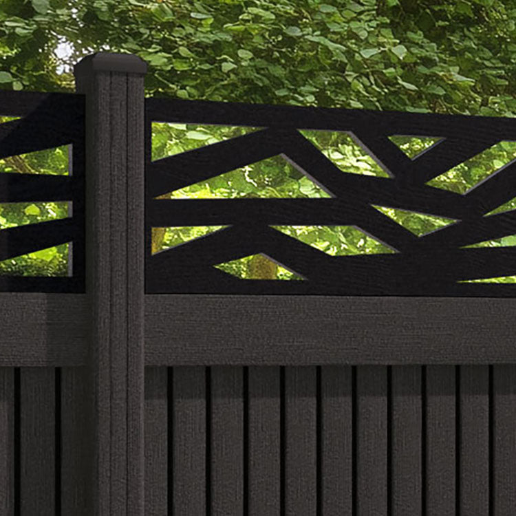 Virtis Zenith Fence Panel - Dark Oak - with our composite posts