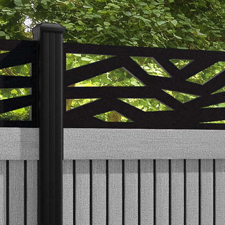 Virtis Zenith Fence Panel - Light Grey - with our aluminium posts
