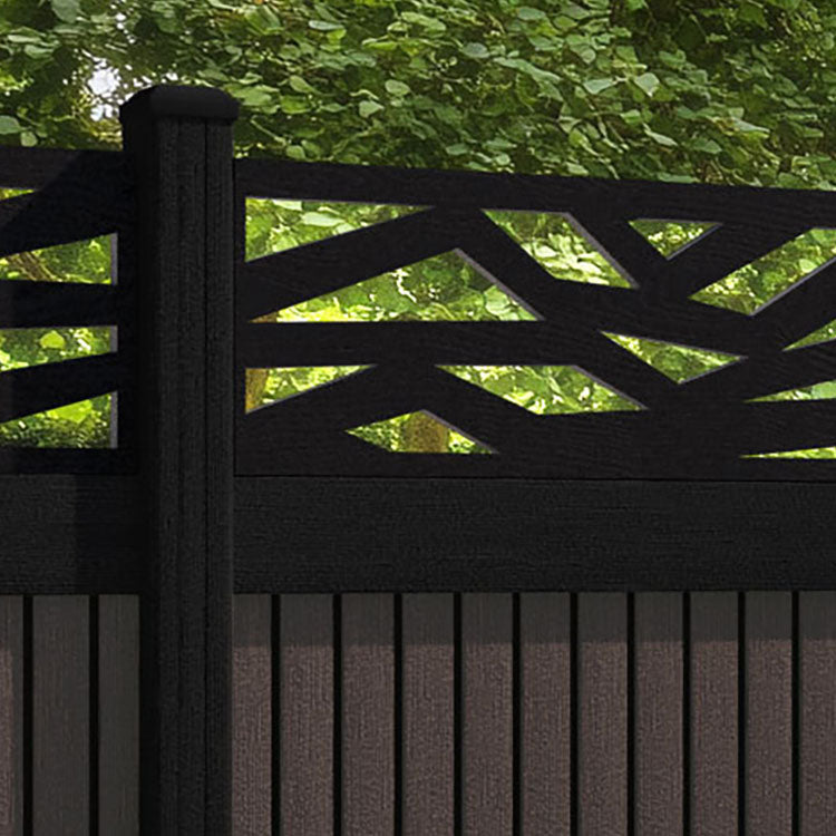 Virtis Zenith Fence Panel - Mid Brown - with our composite posts