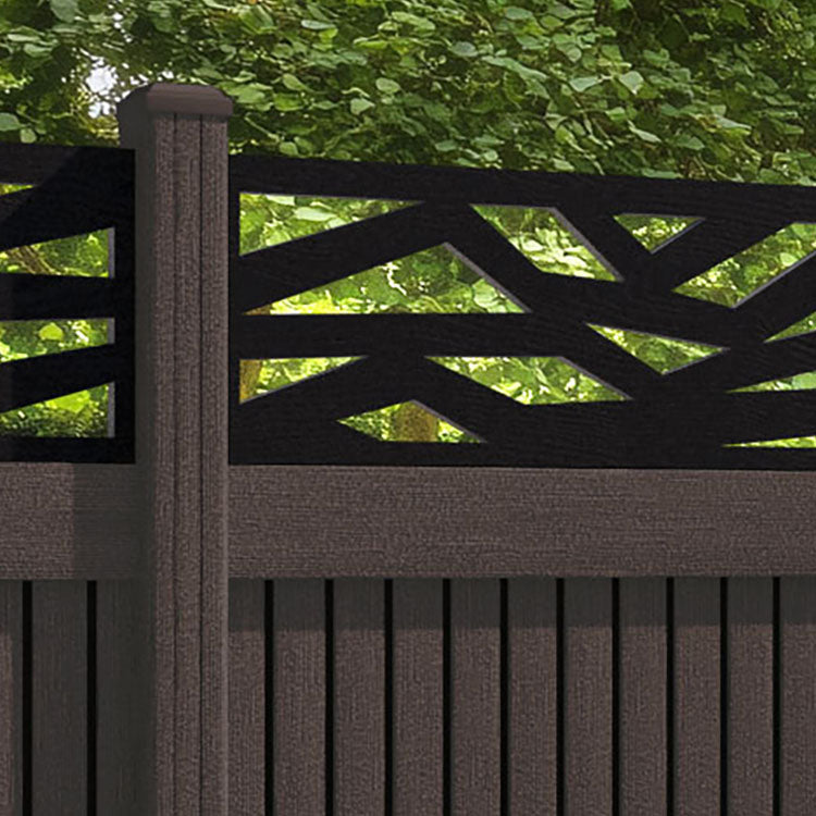 Virtis Zenith Fence Panel - Mid Brown - with our composite posts