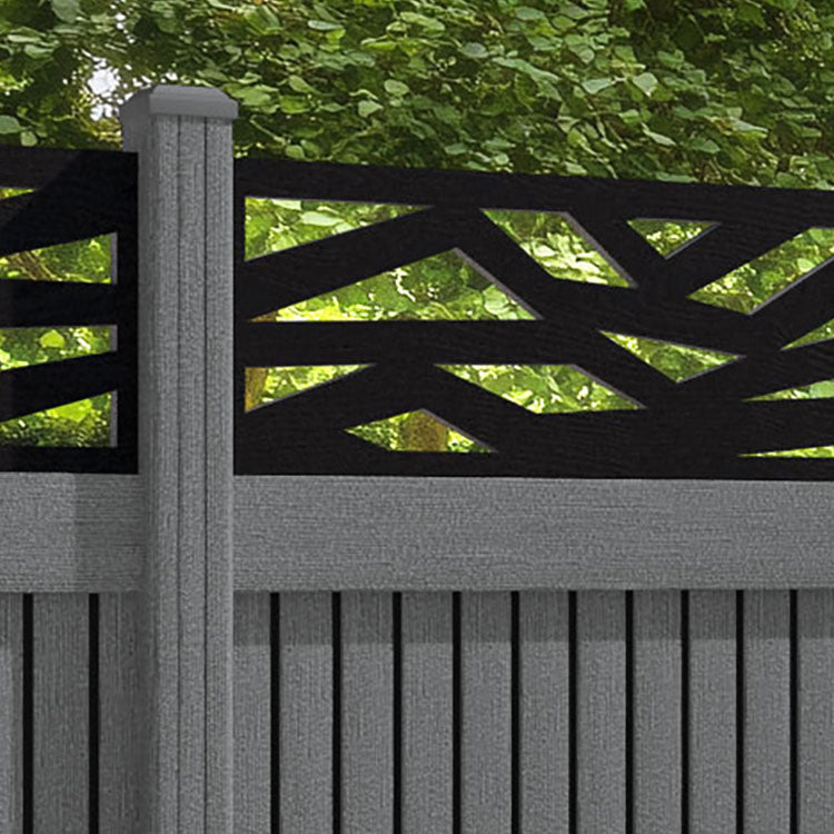 Virtis Zenith Fence Panel - Mid Grey - with our composite posts