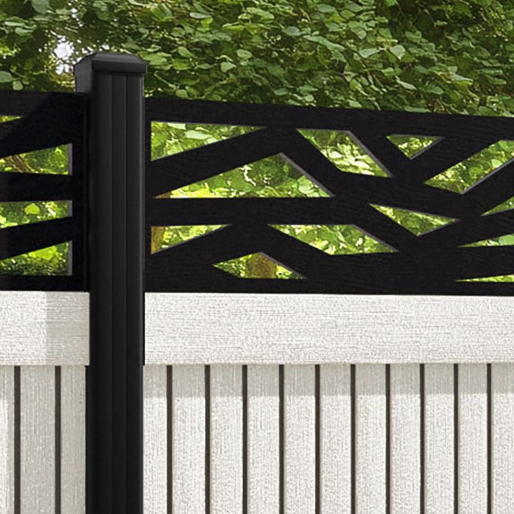 Virtis Zenith Fence Panel - Light Stone - with our aluminium posts