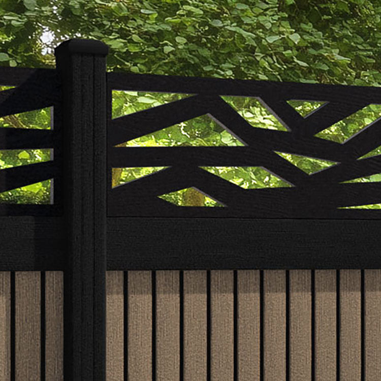 Virtis Zenith Fence Panel - Teak - with our composite posts