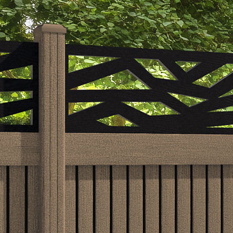 Virtis Zenith Fence Panel - Teak - with our composite posts