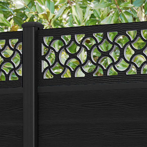 Classic Vida Fence Panel - Black - with our aluminium posts