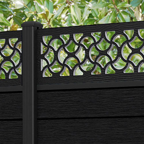 Fusion Vida Fence Panel - Black - with our aluminium posts