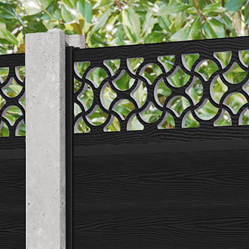 Classic Vida Fence Panel - Black - for existing concrete posts