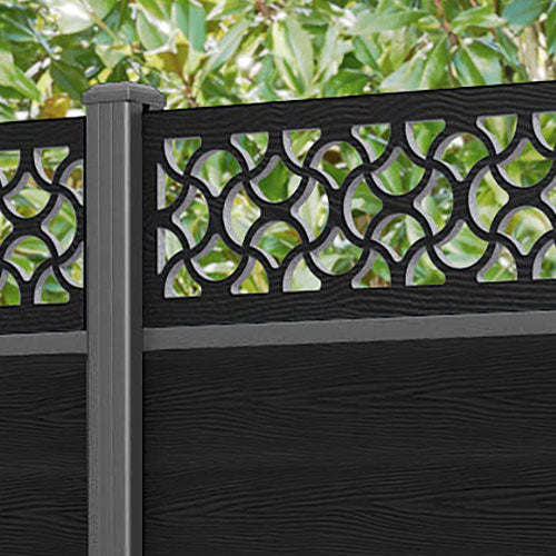 Classic Vida Fence Panel - Black - with our aluminium posts