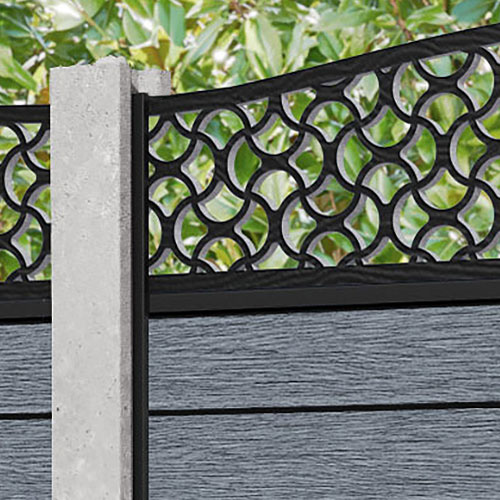 Fusion Vida Curved Top Fence Panel - Anthracite - for existing concrete posts