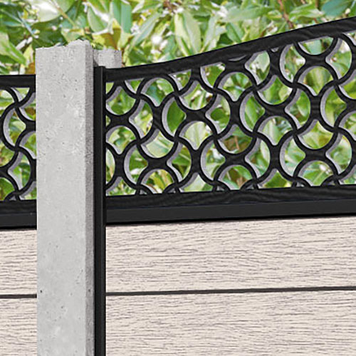 Fusion Vida Curved Top Fence Panel - Mid Stone - for existing concrete posts