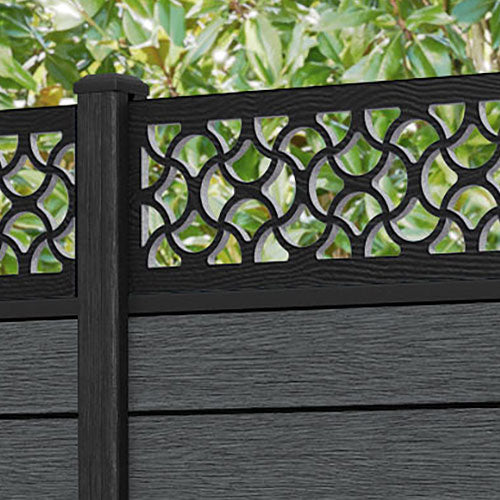 Fusion Vida Fence Panel - Dark Grey - with our composite posts