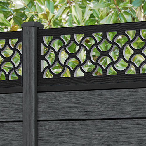 Fusion Vida Fence Panel - Dark Grey - with our composite posts