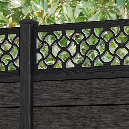 Fusion Vida Fence Panel - Dark Oak - with our composite posts
