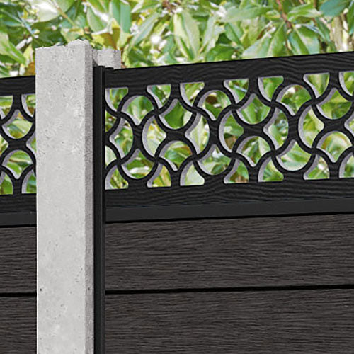 Fusion Vida Fence Panel - Dark Oak - for existing concrete posts