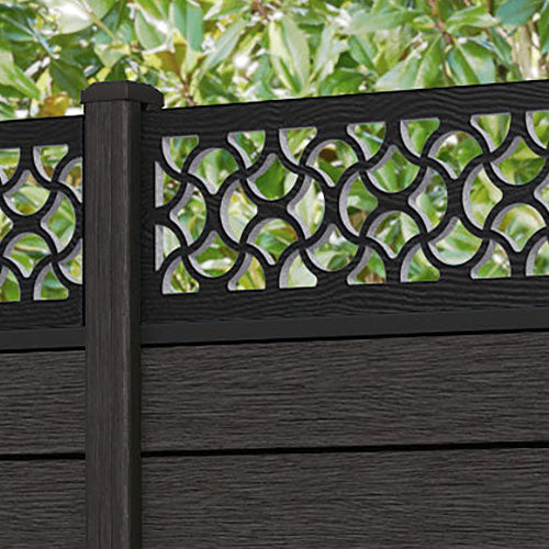 Fusion Vida Fence Panel - Dark Oak - with our composite posts