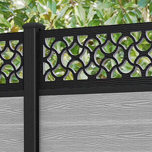 Classic Vida Fence Panel - Light Grey - with our aluminium posts