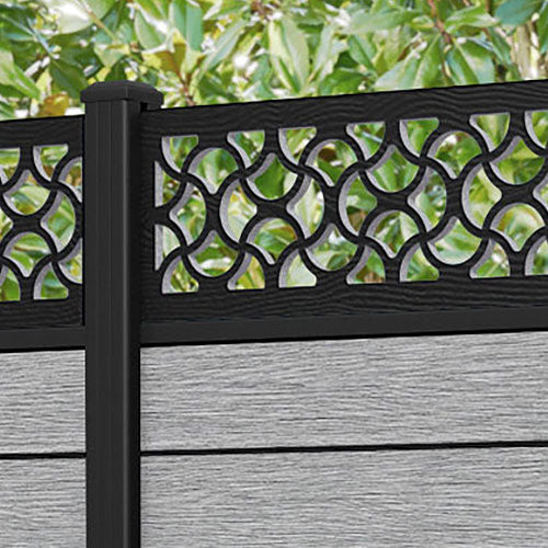 Fusion Vida Fence Panel - Light Grey - with our aluminium posts