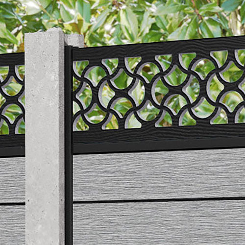 Fusion Vida Fence Panel - Light Grey - for existing concrete posts