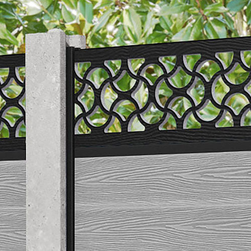 Classic Vida Fence Panel - Light Grey - for existing concrete posts