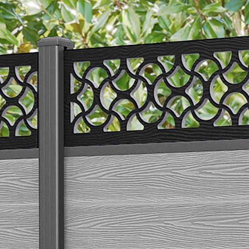 Classic Vida Fence Panel - Light Grey - with our aluminium posts