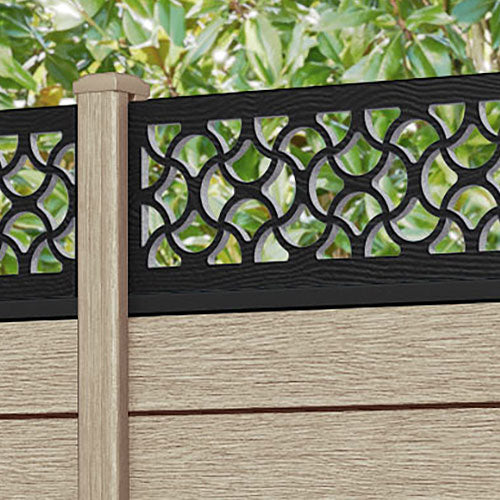 Fusion Vida Fence Panel - Light Oak - with our composite posts