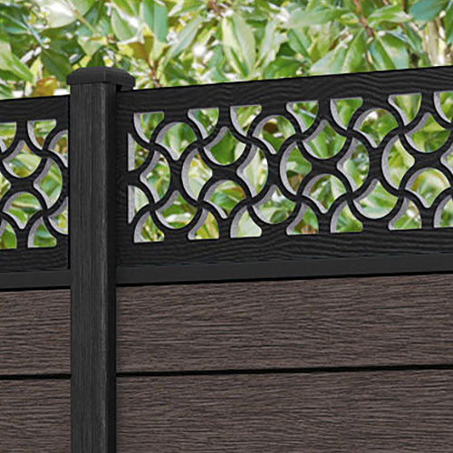 Fusion Vida Fence Panel - Mid Brown - with our composite posts