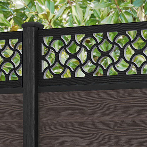 Classic Vida Fence Panel - Mid Brown - with our composite posts