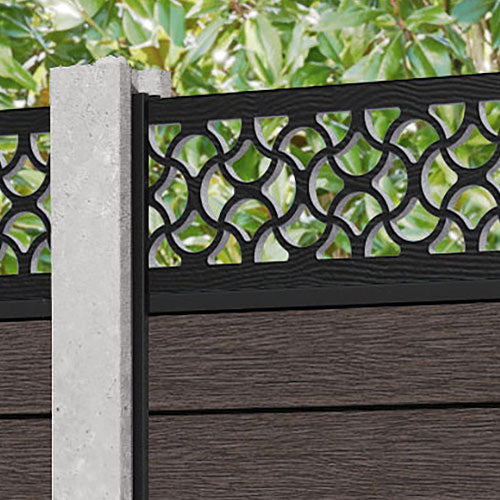 Fusion Vida Fence Panel - Mid Brown - for existing concrete posts