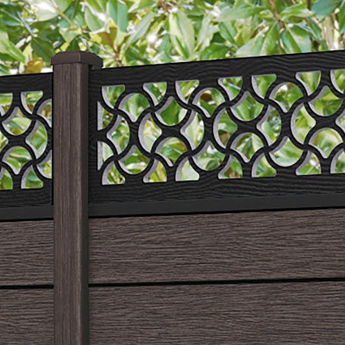 Fusion Vida Fence Panel - Mid Brown - with our composite posts