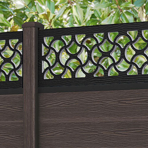 Classic Vida Fence Panel - Mid Brown - with our composite posts