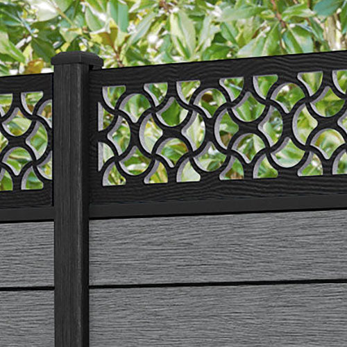 Fusion Vida Fence Panel - Mid Grey - with our composite posts