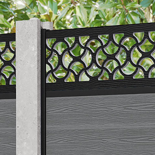 Classic Vida Fence Panel - Mid Grey - for existing concrete posts