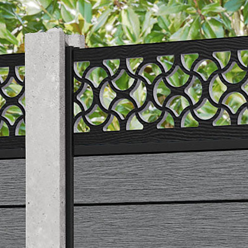 Fusion Vida Fence Panel - Mid Grey - for existing concrete posts