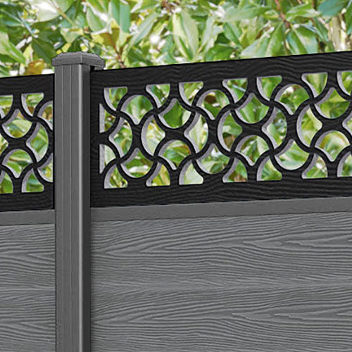 Classic Vida Fence Panel - Mid Grey - with our aluminium posts