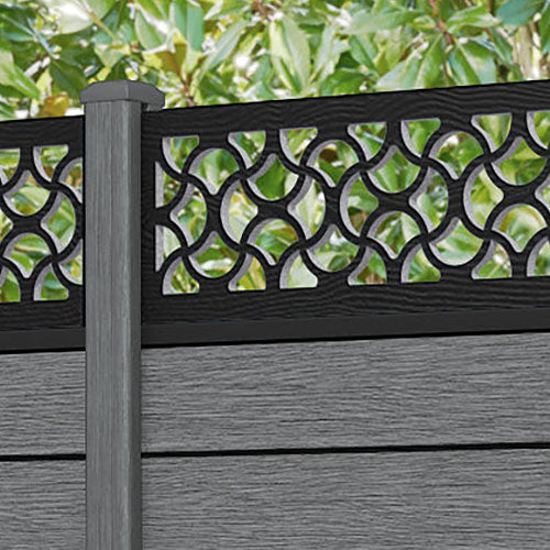 Fusion Vida Fence Panel - Mid Grey - with our composite posts