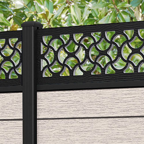 Fusion Vida Fence Panel - Mid Stone - with our aluminium posts