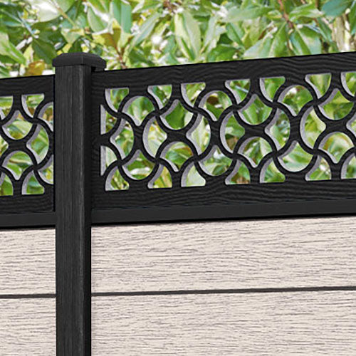 Fusion Vida Fence Panel - Mid Stone - with our composite posts