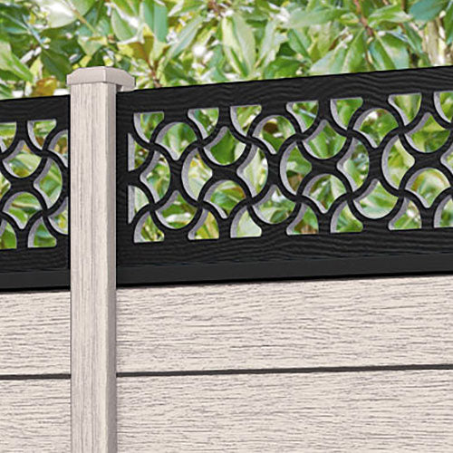 Fusion Vida Fence Panel - Mid Stone - with our composite posts