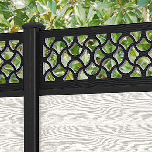 Classic Vida Fence Panel - Light Stone - with our aluminium posts