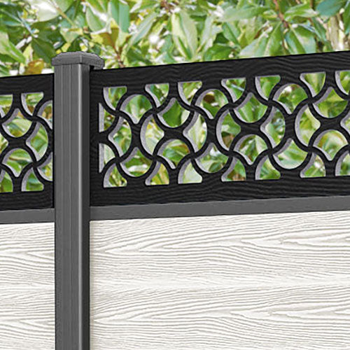 Classic Vida Fence Panel - Light Stone - with our aluminium posts