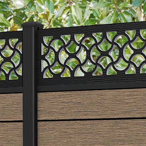 Fusion Vida Fence Panel - Teak - with our aluminium posts