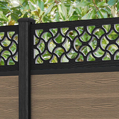 Classic Vida Fence Panel - Teak - with our composite posts