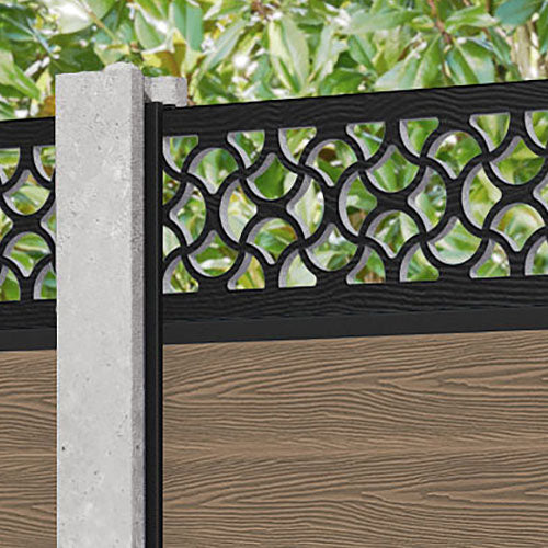 Classic Vida Fence Panel - Teak - for existing concrete posts