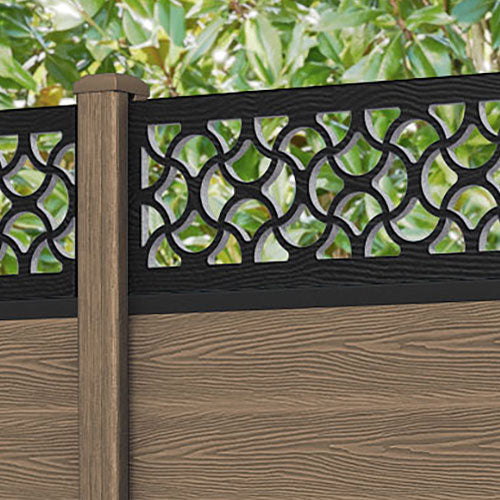 Classic Vida Fence Panel - Teak - with our composite posts