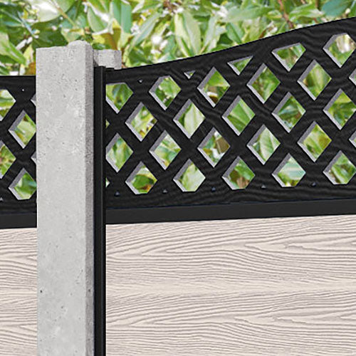Classic High Wave Fence Panel - Mid Stone - for existing concrete posts