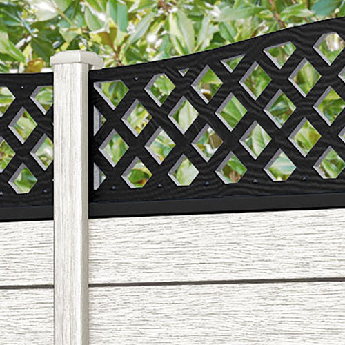 Fusion High Wave Fence Panel - Light Stone - with our composite posts