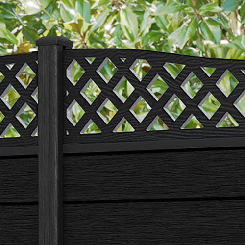 Fusion Low Wave Fence Panel - Black - with our composite posts