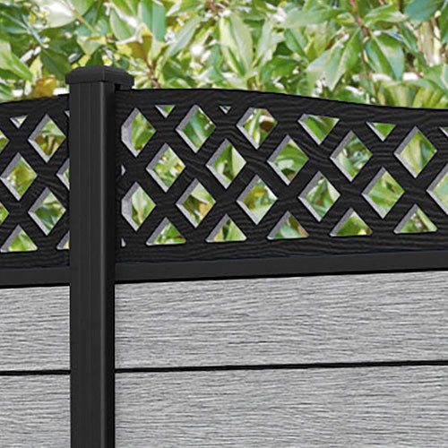 Fusion Low Wave Fence Panel - Light Grey - with our aluminium posts