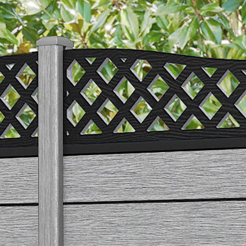 Fusion Low Wave Fence Panel - Light Grey - with our composite posts
